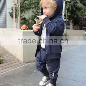 Wholesale Children's Boutique Clothing High Quality Children Clothes Custom Baby Boy Blue Zipped Hoodies thumbnail-1