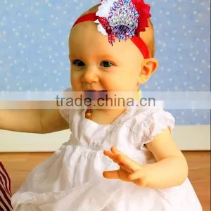 Delicate 4 of July Headband Wholesale, Baby Crown Headbands Frayed thumbnail-1