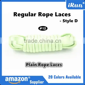 Dark Purple Regular Rope Plain Shoelaces - Bright Color Yeezy Laces - Hikers Plain Rope Laces With Transparent Tips thumbnail-2