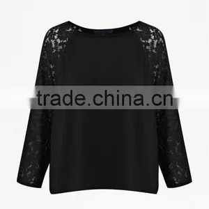 Lady Lace Sleeve Chiffon Top thumbnail-1