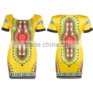Walson Women Traditional African Print Fitted Dashiki Bodycon Dress thumbnail-6