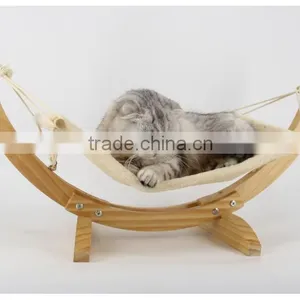 Wooden Cat Hammock With Cushion Soft Pet Bed Durable thumbnail-5