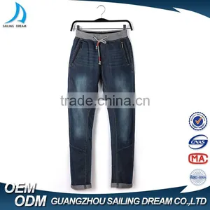 Guangzhou Jean Manufacturer Hot Sale Cropped Eco-friendly Fashion Custom Kids Denim Jean With Elastic thumbnail-1