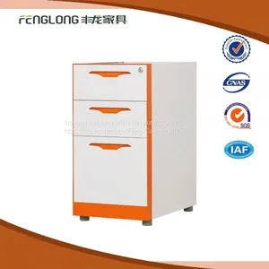 Fenglong High Quality 3 Drawers Mobile Steel Pedestal Cabinets thumbnail-1
