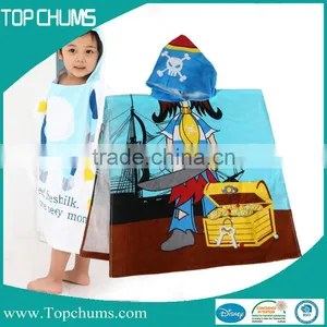 100% Cotton Printed Surf Kids Towel Poncho thumbnail-2