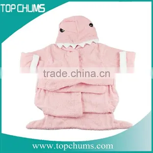 Wholesale Shark Hippo Frog 100% Cotton Coral Fleece Hooded Children Baby Kids Animal Bathrobe thumbnail-3