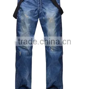 Wholesale Snowboard Bib Jean Pants Jeans Ski Pants Mens Fashion Bib Denim Ski Jean Pants China Manufacturer thumbnail-1