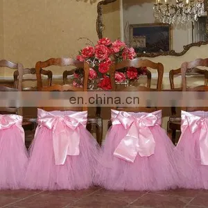 Pink Color Satin Wedding Chair Skirt/chair Cover thumbnail-1