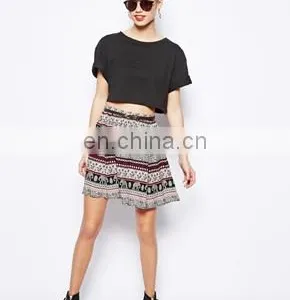 Latest Design Stripe Skirt With Belt 2015 thumbnail-1