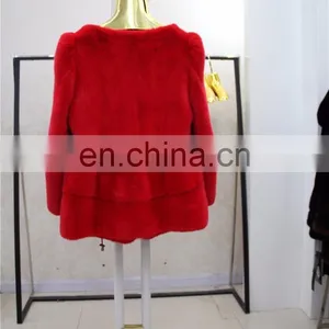 Best Quality Import Mink Fur Coat Jacket Red Mink Fur Coat Jacket Overcoat thumbnail-4