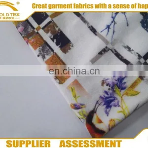 Shaoxing Soft 100D Dty Poly Spandex Double Side Brush Printed Fabric Clothes Jersey thumbnail-3