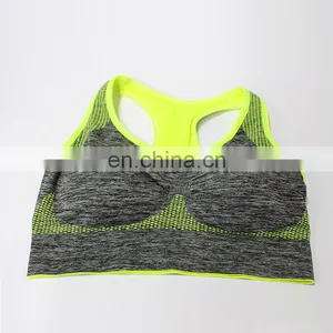 2017 China Wholesale Women Sexy Fashion Seamless Marled Racerback Custom Sports Bra thumbnail-3