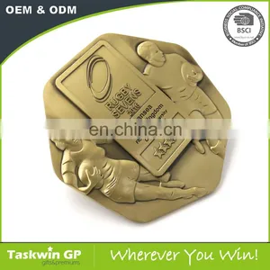 Gold Metal Medal for Rugby Football thumbnail-6