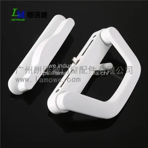 Double Style Zinc Alloy Sliding Door Handle Lock With Key Powder Coated for Black and White thumbnail-3