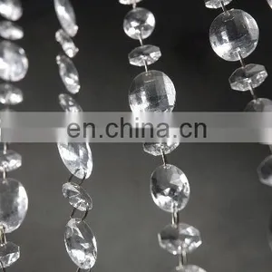 1' Wide x 6' Long Hand Strung Crystal Beaded Curtains thumbnail-1
