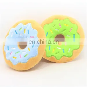 15cm Diameter Squeaky Eco Friendly Plush Doughnut Dog Toy thumbnail-4