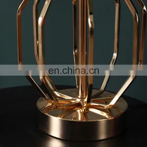 New Arrival Exquisite Metal Base Design Black Cotton Lampshade Modern Bedroom Table Lamp for Hotel thumbnail-6