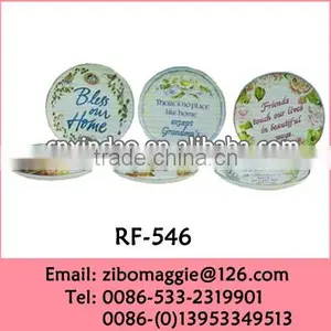 Zibo Made Hot Sale Ceramic Decoration Dinner Plate With Round Shape for Ceramic Burner Plate thumbnail-1