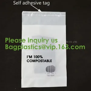 PLA PBAT Compostable Eco Firendly Courier Shipping Envelope Custom Matte Black Corn Mailers Bag Bagplastics Bageas thumbnail-1