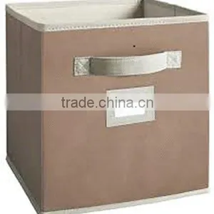 Non-woven Storage Boxes, Folding Basket With Small Pvc Pocket thumbnail-5