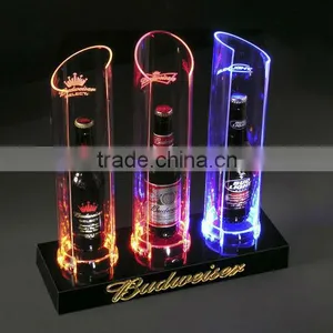 Wholesale Nice Acrylic Beer Bottle Display Rack With LED Lights for Advertisement Display thumbnail-1