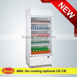 Supermarket 600l Display Fridge, Glass Display Refrigerated Showcase With Tempered Glass Door thumbnail-1