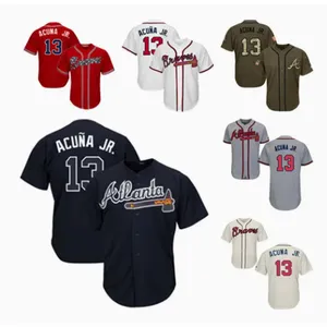 Braves Jerseys 13 Ronald Acuna Jr Baseball Jerseys MLB thumbnail-1