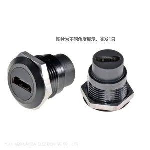 Round Type HDMI2.0 Surface Panel Mounted HDTV Socket With Dust Cap thumbnail-1