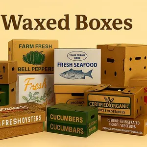 Wax Coated Corrugated Carton for Lobster Crab Shrimp Seafood Cold Chain Transport and Export Packaging thumbnail-2