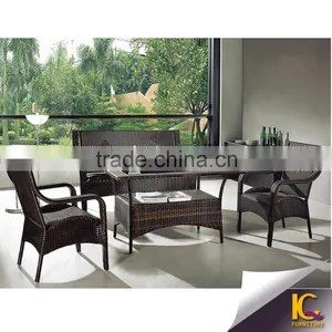 Aluminum Synthetic Rattan Outdoor Restaurant Dining Set With Waterproof Cushion thumbnail-3