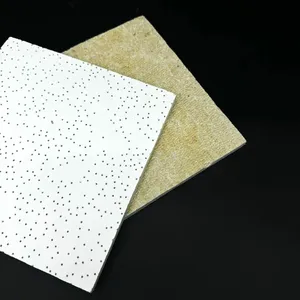 Acoustic Mineral Fiber Board 600x1200mm Pin Hole Design for Office Ceiling Tiles thumbnail-3