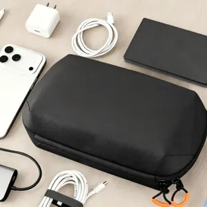 Travel Cable Organizer Lightweight Pouch With Belt Electronic Organizer Travel Case for Cellphone ,Charger Cord, Mouse, Compact Camera, Earphones,Card thumbnail-1
