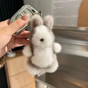 Mink Fur Rabbit Keychain thumbnail-4