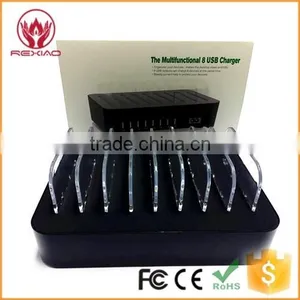 Black Desktop Phone Charging Dock Multi Usb Charger thumbnail-5