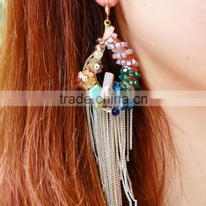Fashion Jewelry Long Chain Fashion Tassel Bridal Earrings thumbnail-6