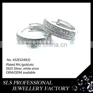 2015 Fashion Inspired 925 Sterling Silver Huggie Big Earrings for Women thumbnail-1