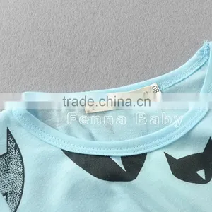 Summer New Style Kids Shirts Fashion Boys Ans Girls Round Collar Bat Printed Shirts thumbnail-6