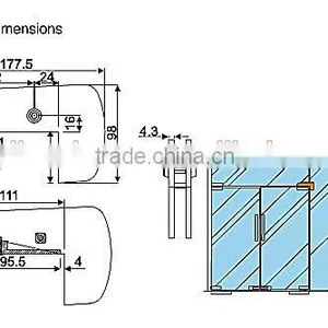 V-40E Sliding Door Fitting,Crank Clamp thumbnail-2