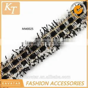 Top Quality Check Pattern Lace Trimming With Fringe thumbnail-1