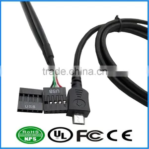 50CM Micro Usb 5pin Male to 1x 5Pin Female 0.1 Pitch USB Header PCB Motherboard Cable thumbnail-2
