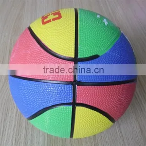 Colorful Size 3 Rubber Basketball for Kids thumbnail-5