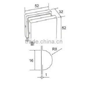 Interior Decoration Glass Door Aluminum Alloy Patch Clamp Fitting Manufacturer (DL-039) thumbnail-2