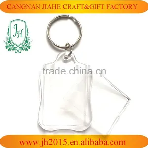 Plastic Transparent Blank Insert Photo Picture Keychain Frame Keyring thumbnail-1