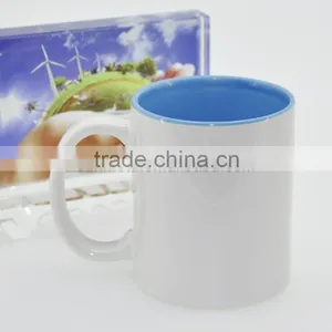 Yiwu Professional Sublimation Ceramic Mug Manufactory With Lowest Price 11oz Sublimation Inner & Handle Color Mug Red thumbnail-6