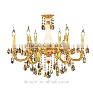 Europe Royal Style Classical Full Copper Baccarat Luxury Decorative Lighting Hotel Chandelier 265-8H thumbnail-5