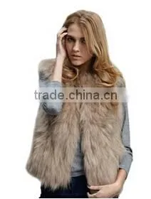 Luxury Womens Fox Faux Fur Vest Coat Sleeveless Short Waistcoat Quality Choice thumbnail-1