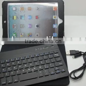 New With Stand Aluminium Case Bluetooth Keyboard for Ipad Mini thumbnail-1