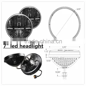 Hot Sale!!! 7" Round 80W Total Cre-e LED Headlight h4 Led High Low Beam for Jee-p Wrangler JK TJ LJ thumbnail-1
