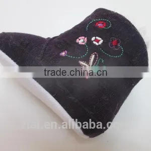 Wholesale Soft Dot Sole Cordury Baby Fabric Shoes Breathable Winter Fur Baby Girl Boots thumbnail-5