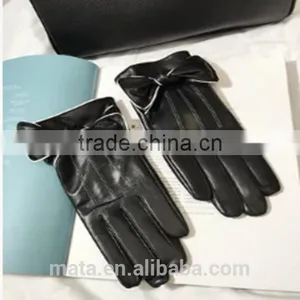 Winter Warm PU Leather Finger Touch Screen Gloves For Ladies thumbnail-1